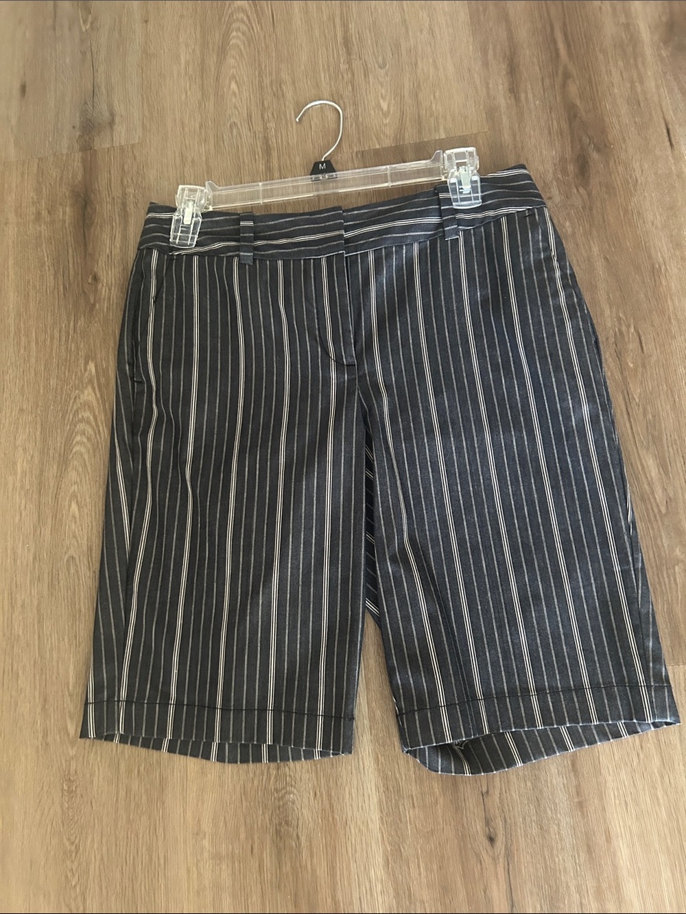 Ann Taylor Black Pinstripe Bermuda Shorts